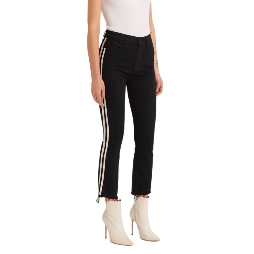 Mother Insider Crop Step Fray Guilty Racer Black Size 26
